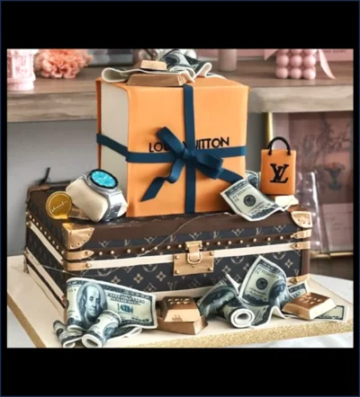 Designer Brand Statement - Just Luxury Luggage Cake